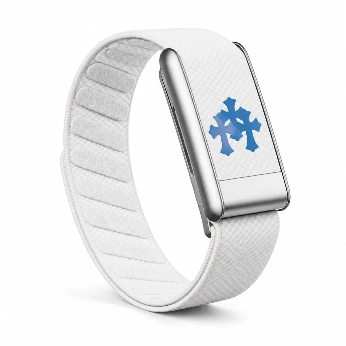 Blue Cross Art White Strap